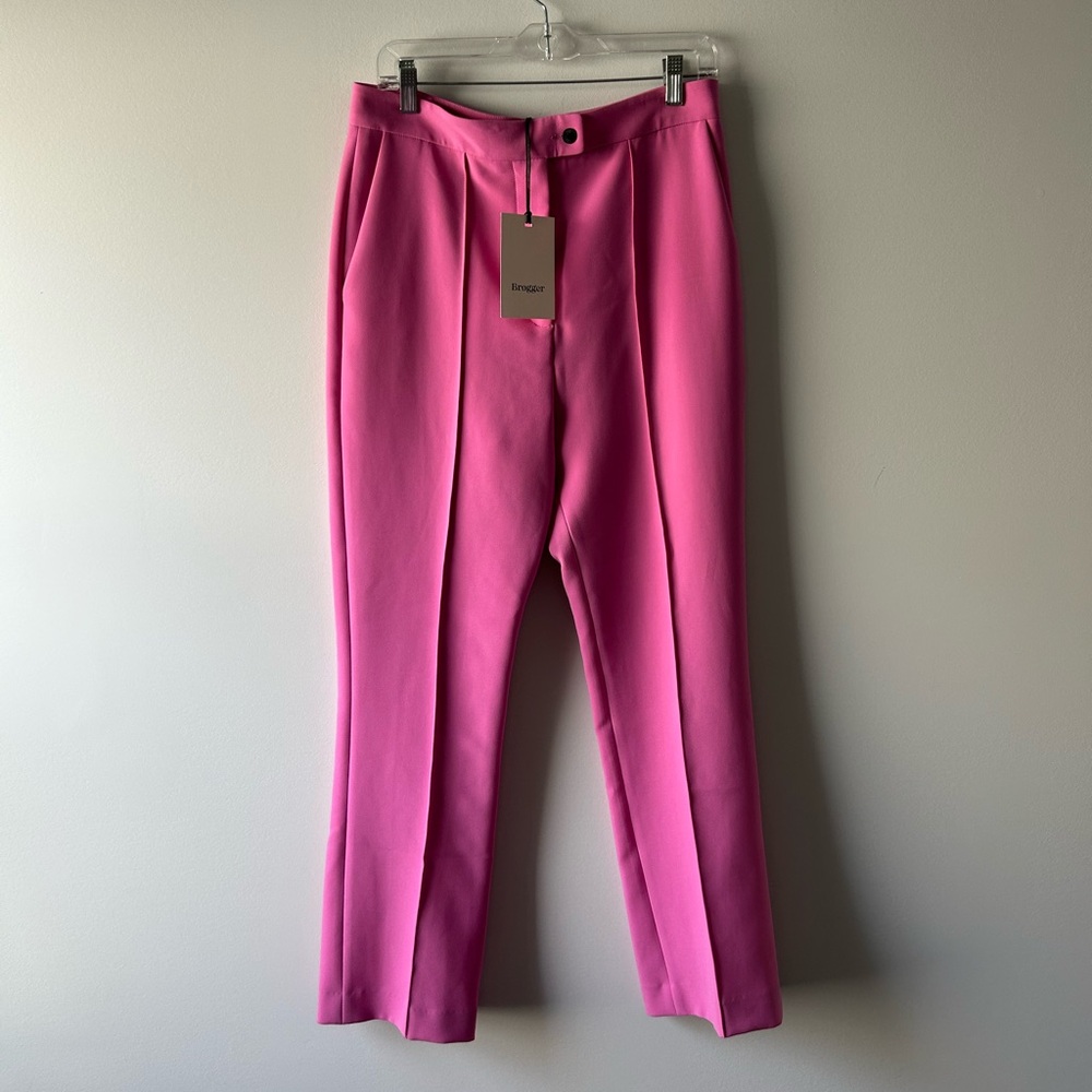 Brogger pink Maggie slim leg high rise pants